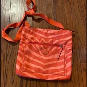 Orange zebra crossbody purse